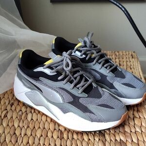 Gray and Yellow Sneakers